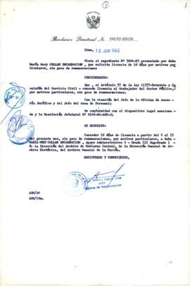 Resolución Directoral N° 048/83-AGN/OA