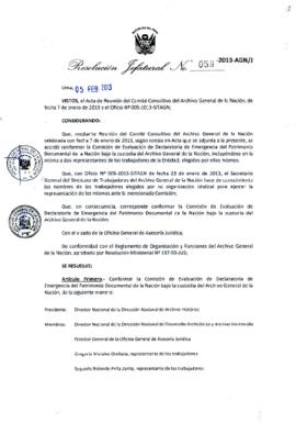 Resolución Jefatural N° 059-2013-AGN/J