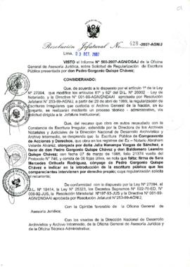 Resolución Jefatural N° 428-2007-AGN/J