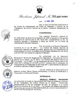Resolución Jefatural N° 500-2007-AGN/J