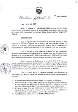 Resolución Jefatural N° 341-2011-AGN/J