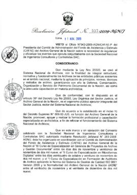 Resolución Jefatural N° 537-2009-AGN/J