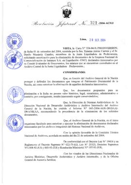 Resolución Jefatural N° 321-2004-AGN/J