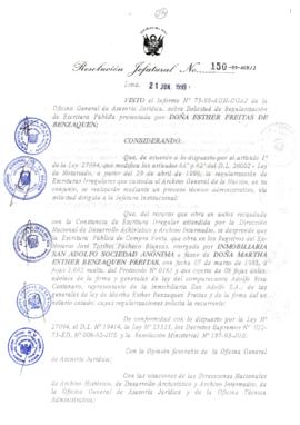Resolución Jefatural N° 150-1999/AGN/J