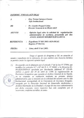 INFORME 085-2003-AGN-OGAJ