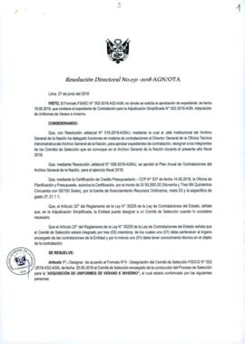 Resolución Directoral N° 022-2018-AGN/OTA
