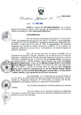 Resolución Jefatural N° 199-2008-AGN/J