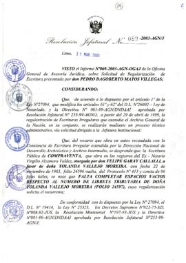 Resolución Jefatural N° 089-2003-AGN/J