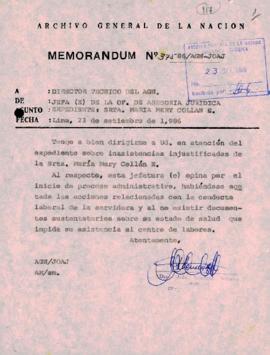 MEMORANDUM 375-86/AGN-JOAJ