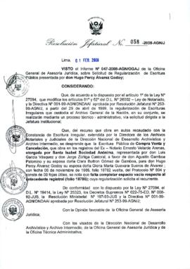 Resolución Jefatural N° 058-2008-AGN/J