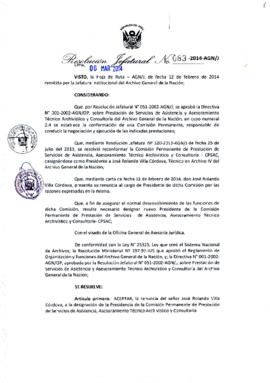 Resolución Jefatural N° 083-2014-AGN/J
