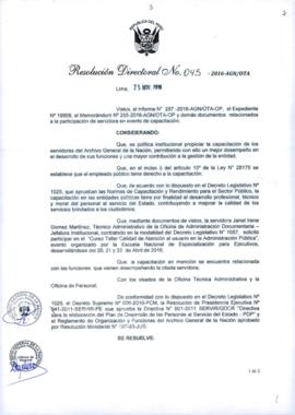 Resolución Directoral N° 045-2016-AGN/OTA