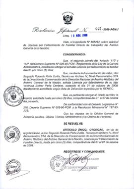 Resolución Jefatural N° 445-2008-AGN/J