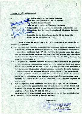 INFORME 190-91-AGN/OAJ