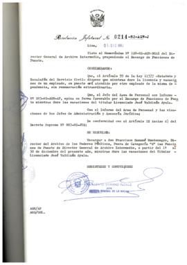 Resolución Jefatural N° 214-1982/AGN/J