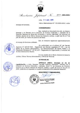 Resolución Jefatural N° 223-2005-AGN/J