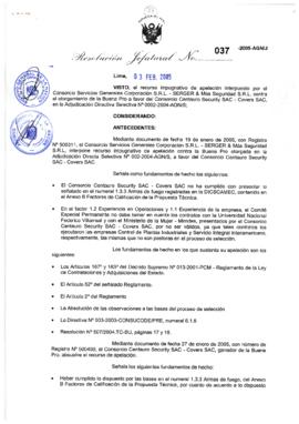 Resolución Jefatural N° 037-2005-AGN/J