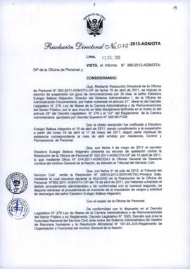 Resolución Directoral N° 072-2013-AGN/OTA