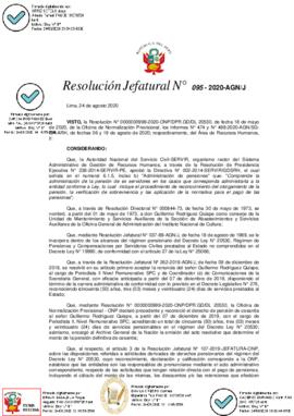 Resolución Jefatural N° 095-2020-AGN/J