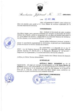 Resolución Jefatural N° 317-2005-AGN/J