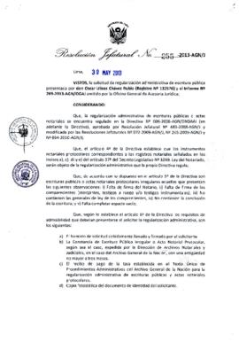 Resolución Jefatural N° 255-2013-AGN/J