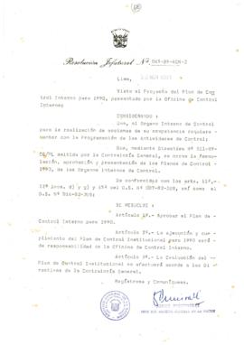 Resolución Jefatural N° 065-1989/AGN/J