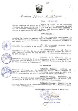 Resolución Jefatural N° 107-1995/AGN/J