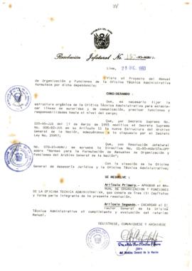 Resolución Jefatural N° 157-1993/AGN/J