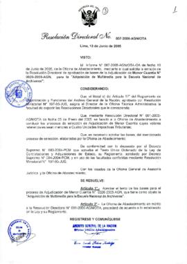 Resolución Directoral N° 037-2005-AGN/OTA