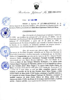 Resolución Jefatural N° 116-2006-AGN/J