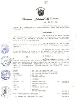 Resolución Jefatural N° 168-1992/AGN/J