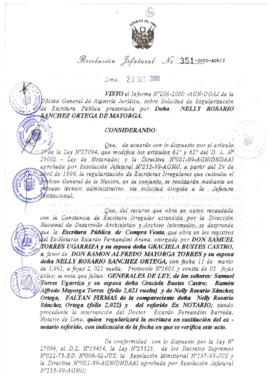 Resolución Jefatural N° 351-2000/AGN/J
