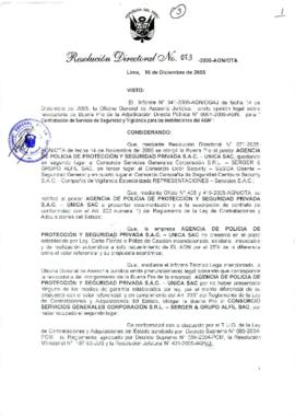 Resolución Directoral N° 73-2005-AGN/OTA