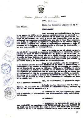 Resolución Jefatural N° 106-1987/AGN/J