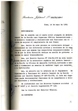 Resolución Jefatural N° 060-1982/AGN/J