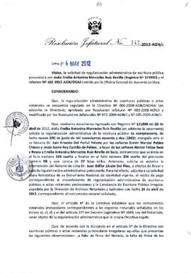Resolución Jefatural N° 142-2012-AGN/J