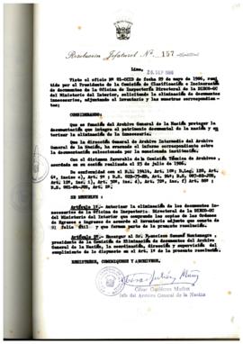 Resolución Jefatural N° 157-1986/AGN/J