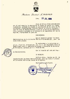 Resolución Directoral N° 046-88-AGN/OA