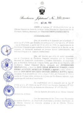 Resolución Jefatural N° 165-1999/AGN/J