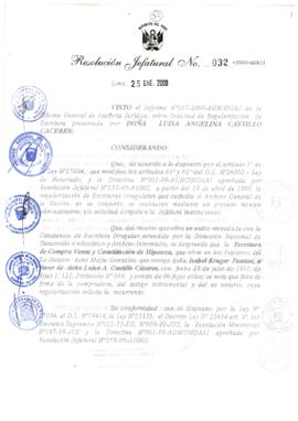 Resolución Jefatural N° 032-2000/AGN/J