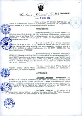 Resolución Jefatural N° 064-2006-AGN/J