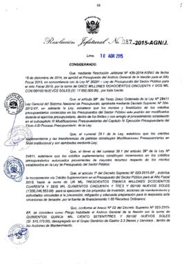 Resolución Jefatural N° 087-2015-AGN/J