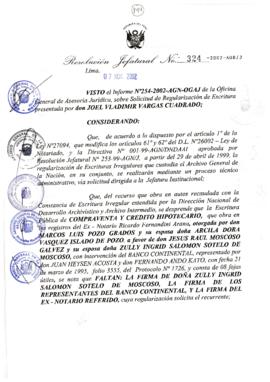 Resolución Jefatural N° 324-2002/AGN/J