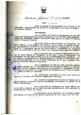 Resolución Jefatural N° 018-1984/AGN/J