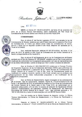 Resolución Jefatural N° 344-2014-AGN/J