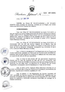 Resolución Jefatural N° 028-2011-AGN/J