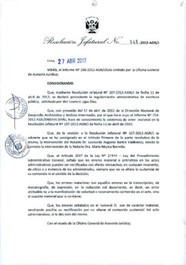 Resolución Jefatural N° 141-2012-AGN/J