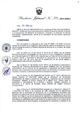 Resolución Jefatural N° 099-2013-AGN/J