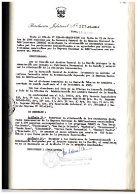Resolución Jefatural N° 127-1985/AGN/J