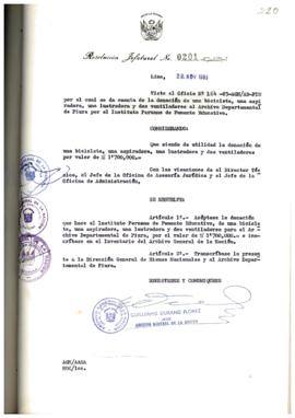 Resolución Jefatural N° 201-1983/AGN/J